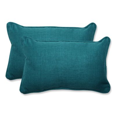 Pillow Perfect - Rave Teal Rectangular Throw Pillow (Set of 2)