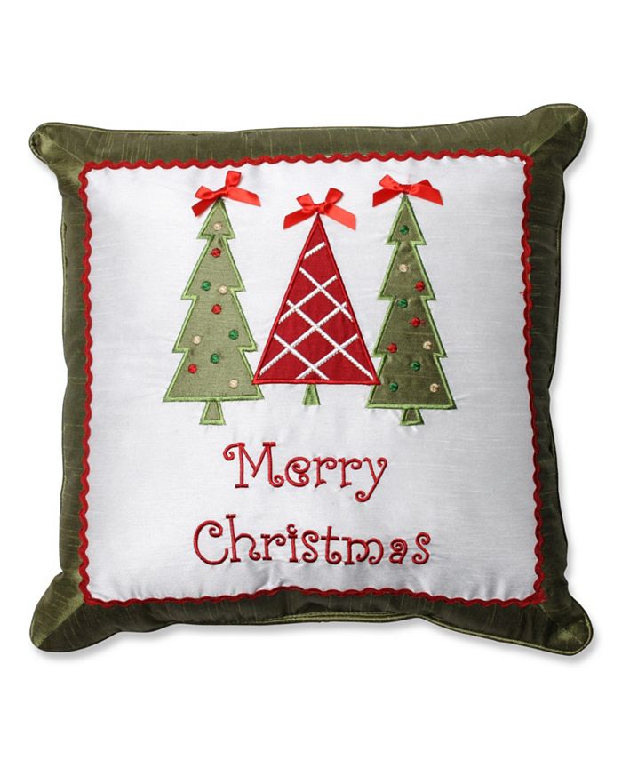 Pillow Perfect Merry Christmas Trees 16.5" Throw Pillow Macy's
