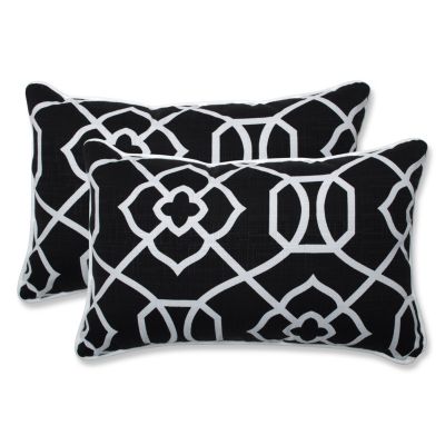 Pillow Perfect - Kirkland Black Rectangular Throw Pillow (Set of 2)