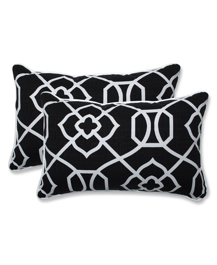 Pillow Perfect Kirkland Black Rectangular Throw Pillow, Set of 2 Macy's