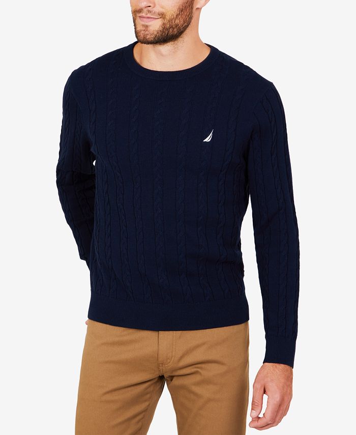 Nautica Men's Cable Knit Sweater - Macy's