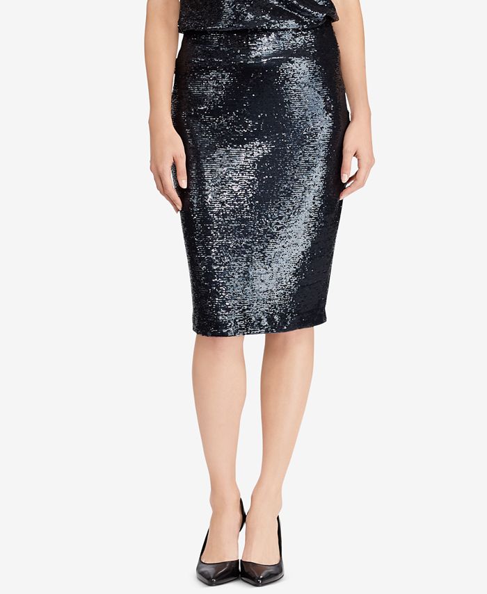 Lauren Ralph Lauren Sequined High-Waisted Skirt - Macy's