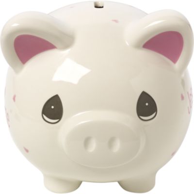 Precious Moments Jesus Loves Me Piggy Bank, Girl
