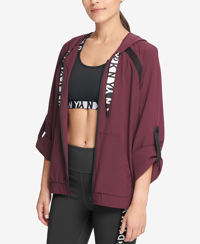 DKNY Sport Rolled-Cuff Relaxed Zip Hoodie, Created for Macy's - Macy's