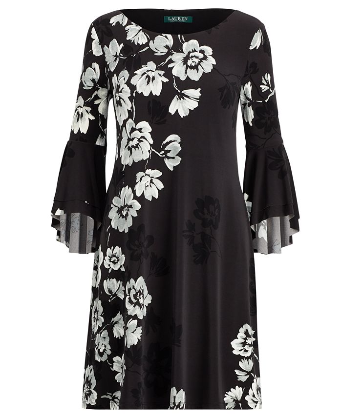 Lauren Ralph Lauren Petite Print Flutter-Sleeve Dress & Reviews ...