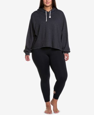 Soffe - Plus Size Raw-Hem Hoodie Sweatshirt