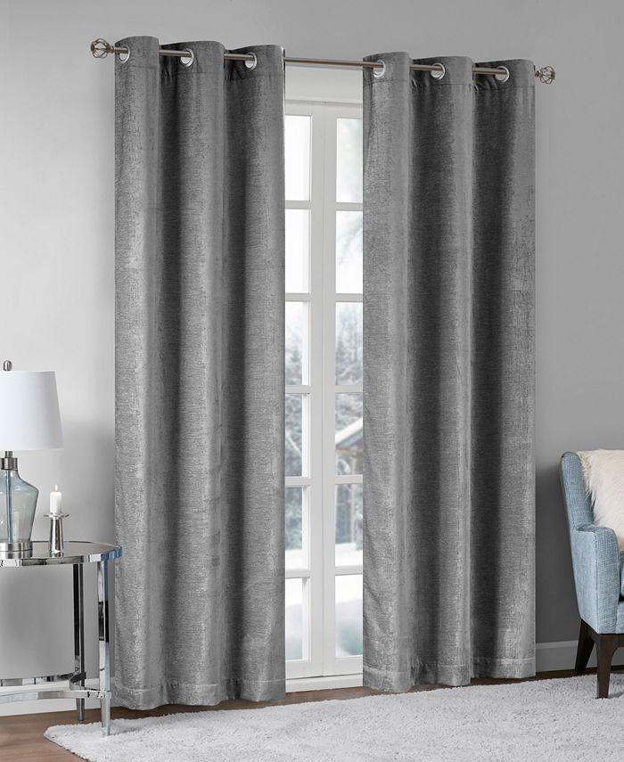 Madison Park Luxe 42" x 95" Chenille Grommets Window Curtain Pair