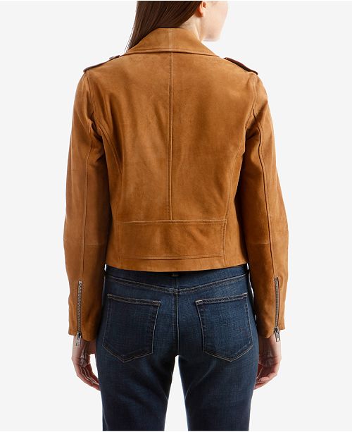 Lucky Brand Suede Motorcycle Jacket & Reviews - Jackets & Blazers ...