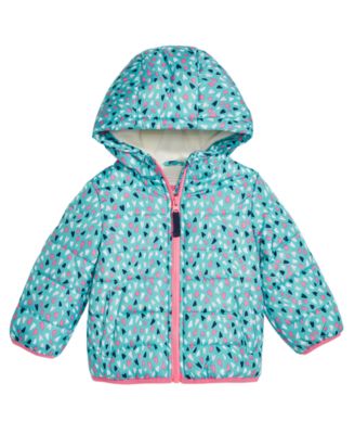 Carter's - Baby Girls Printed Hooded Puffer Jacket