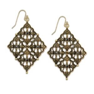 image of 2028 Gold-Tone Diamond Shaped Earrings