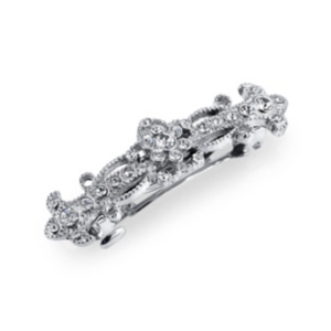 image of 2028 Silver-Tone Crystal Small Barrette