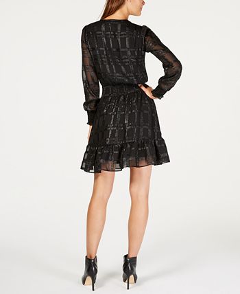 Michael kors smocked jacquard dress hotsell