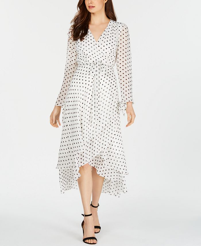 Betsey Johnson Polka Dot Wrap A-Line Dress - Macy's