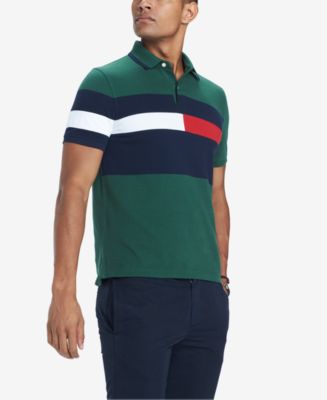 Tommy Hilfiger Men's Custom Fit Colorblocked Polo, Created for Macy's ...