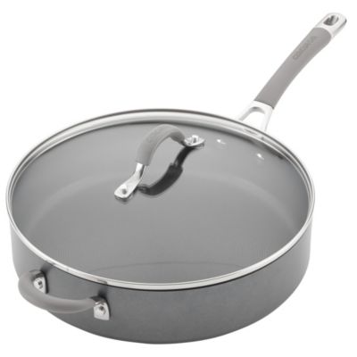 Circulon - Elementum Hard-Anodized Nonstick Saut&eacute; with Helper Handle, 5-Quart, Oyster Gray