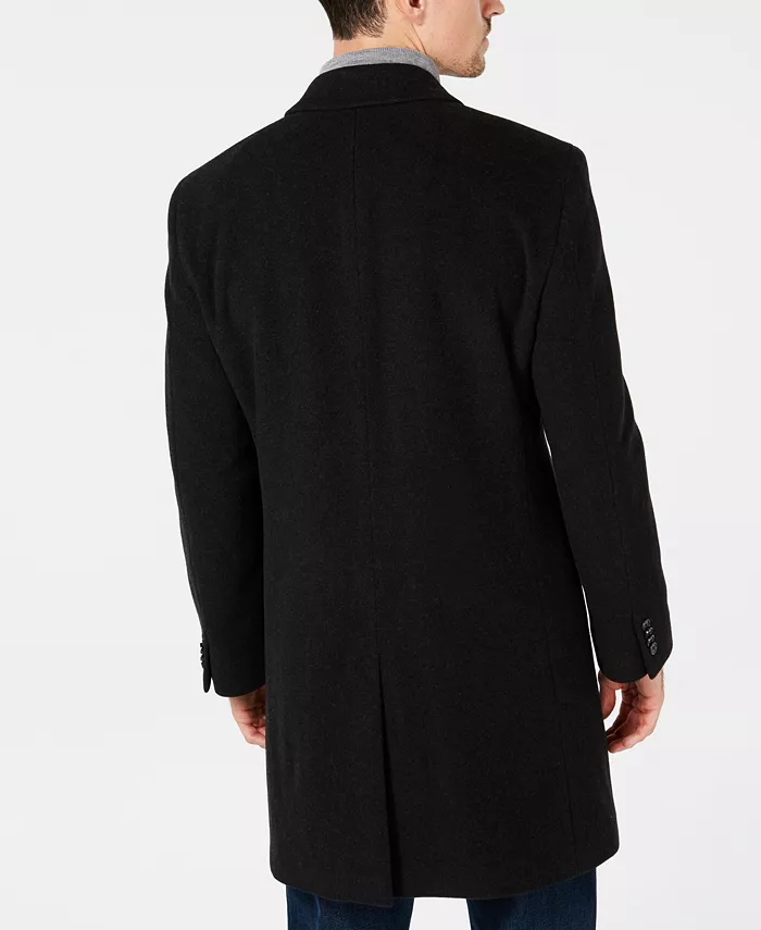 Men's Barge Classic Fit Wool/Cashmere Blend Solid Overcoat - thumbnail 10