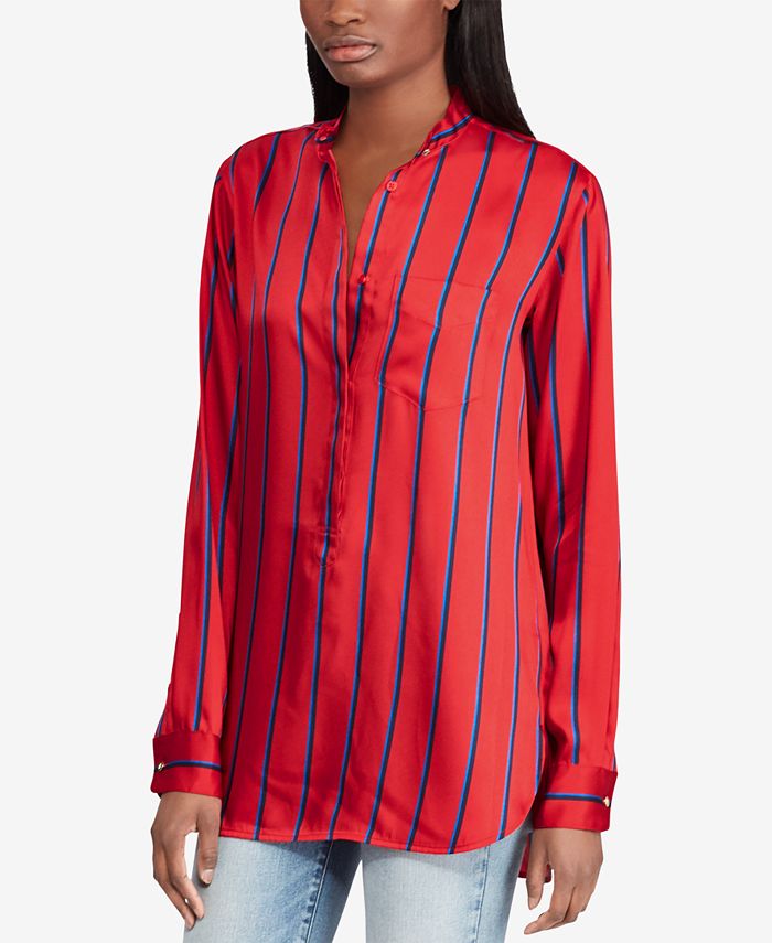 Lauren Ralph Lauren Striped Twill Shirt & Reviews - Tops - Women - Macy's