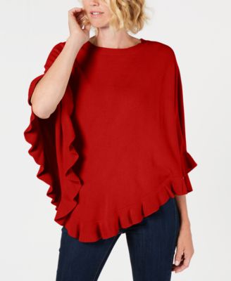 Karen Scott Ruffled Poncho Sweater Created for Macy s Macy s