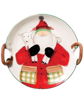 VIETRI - Old St. Nick Handled Round Platter with Lamb