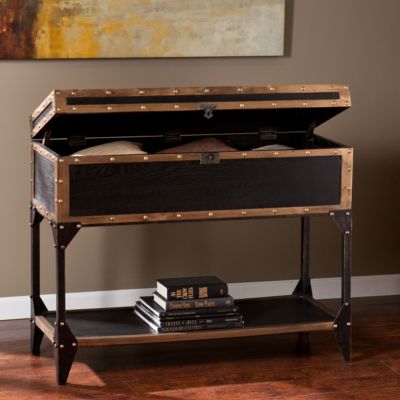 Southern Enterprises Drifton Travel Trunk Console Table