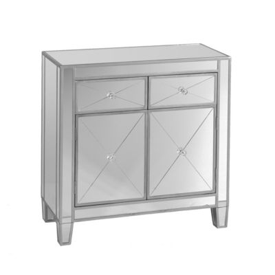 Southern Enterprises - Mirage Mirrored Cabinet, Quick Ship