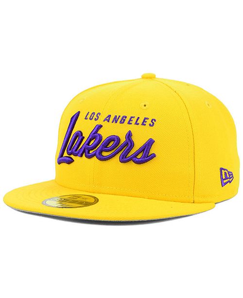 New Era Los Angeles Lakers Classic Script 59fifty Fitted Cap Reviews Sports Fan Shop By Lids Men Macy S