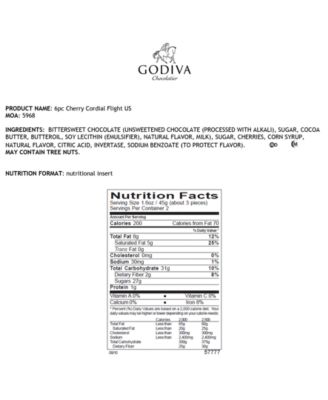 Godiva Cherry Cordials Chocolate Gift Box, 6 Piece Set