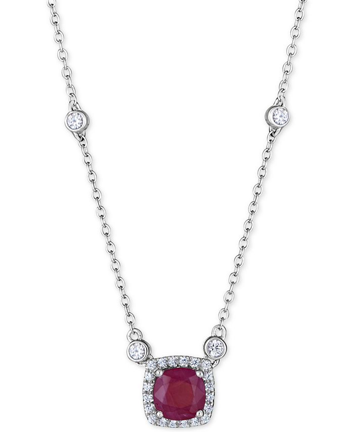 Macy s Ruby 1 ct. t.w. White Sapphire 9 10 ct. t.w. 18