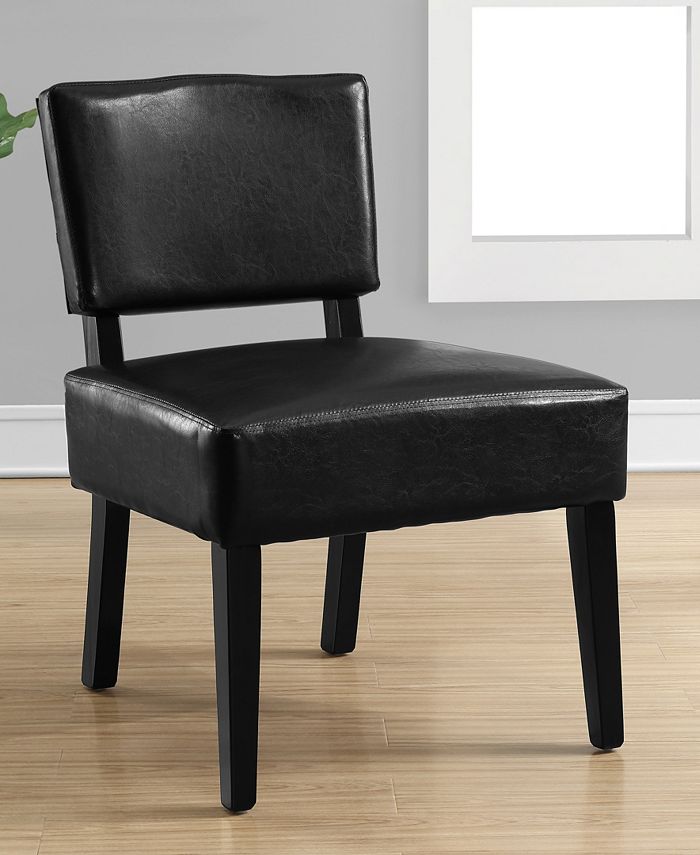 Monarch Specialties - Accent Chair - Dark Brown Leather-look Fabric