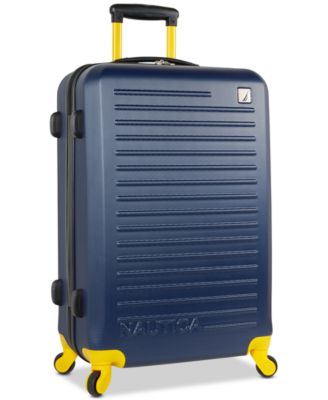 Nautica - 25" Hardside Spinner Suitcase, Tide Beach Navy/Marigold Collection