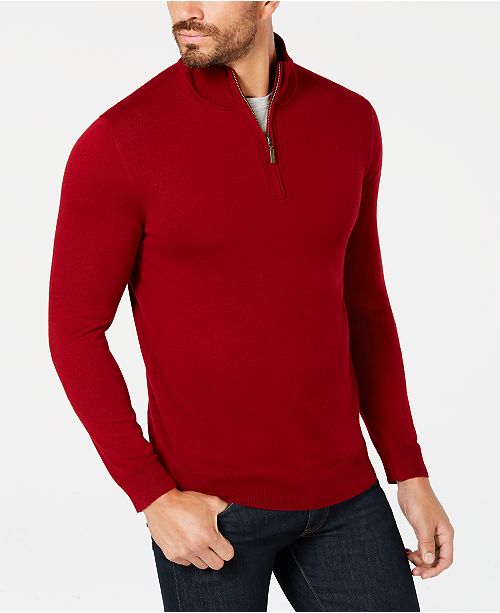 Club Room Men's QuarterZip Merino Performance Sweater, Created for