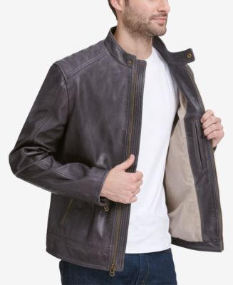 Cole haan quilted hot sale leather moto jacket