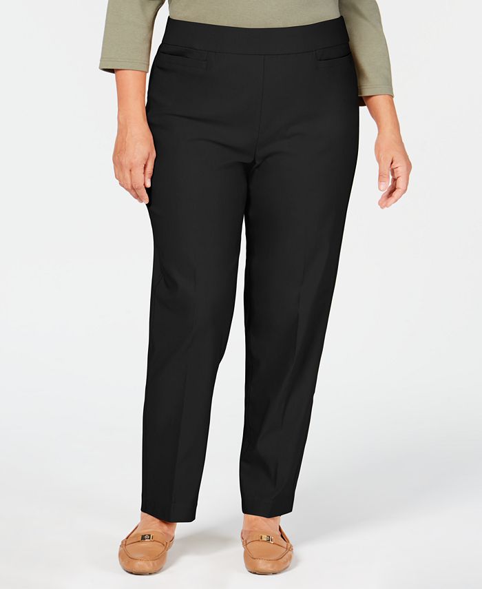 Alfred Dunner Plus Size Classic Allure Tummy Control Pull-On Average Length  Pants - Macy's