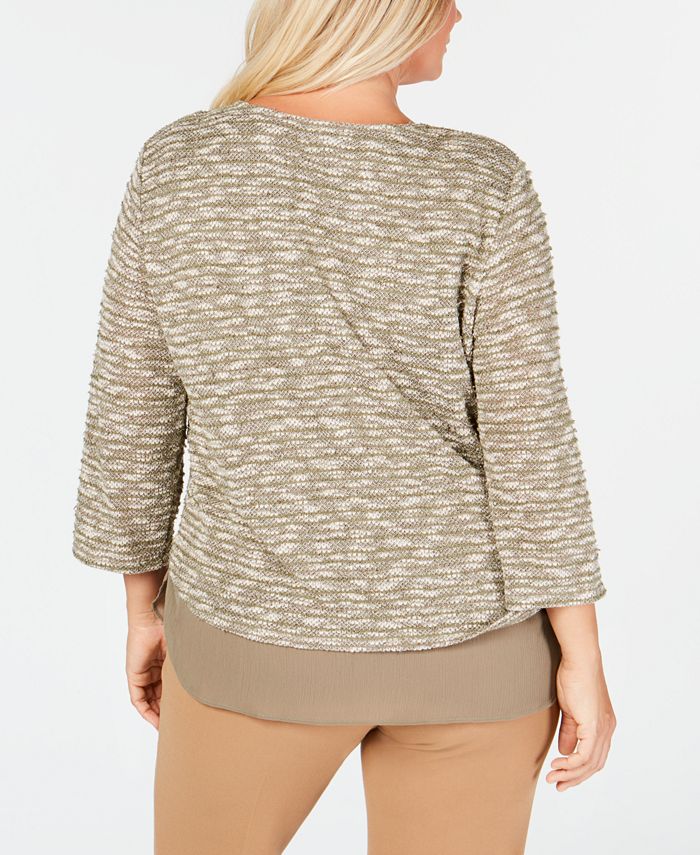 Alfred Dunner Plus Size Autumn in New York LayeredLook Knit Top Macy's