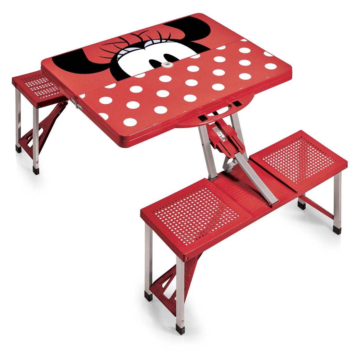 Disney's Minnie Mouse Picnic Table Portable Folding Table with Seats - Red