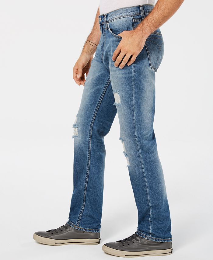 Calvin Klein Jeans Men's Straight Fit Ripped Jeans Macy's