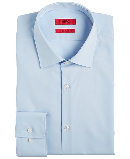 alfani HUGO by Hugo Boss Men's Slim Fit Solid Cotton Dress Shirt Men's Fashion & Accessories