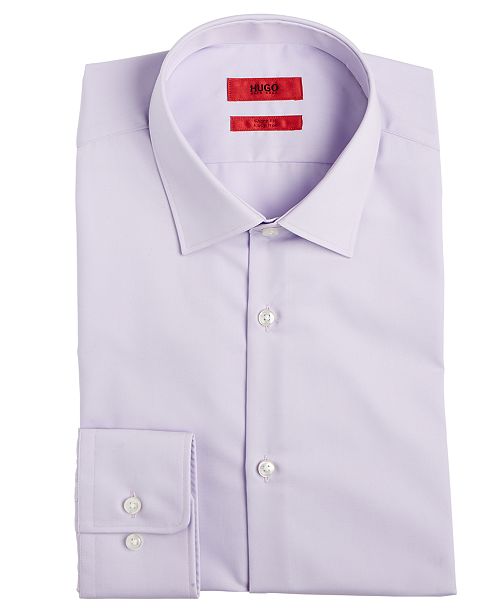 Hugo Boss Hugo Men S Slim Fit Light Purple Solid Dress Shirt