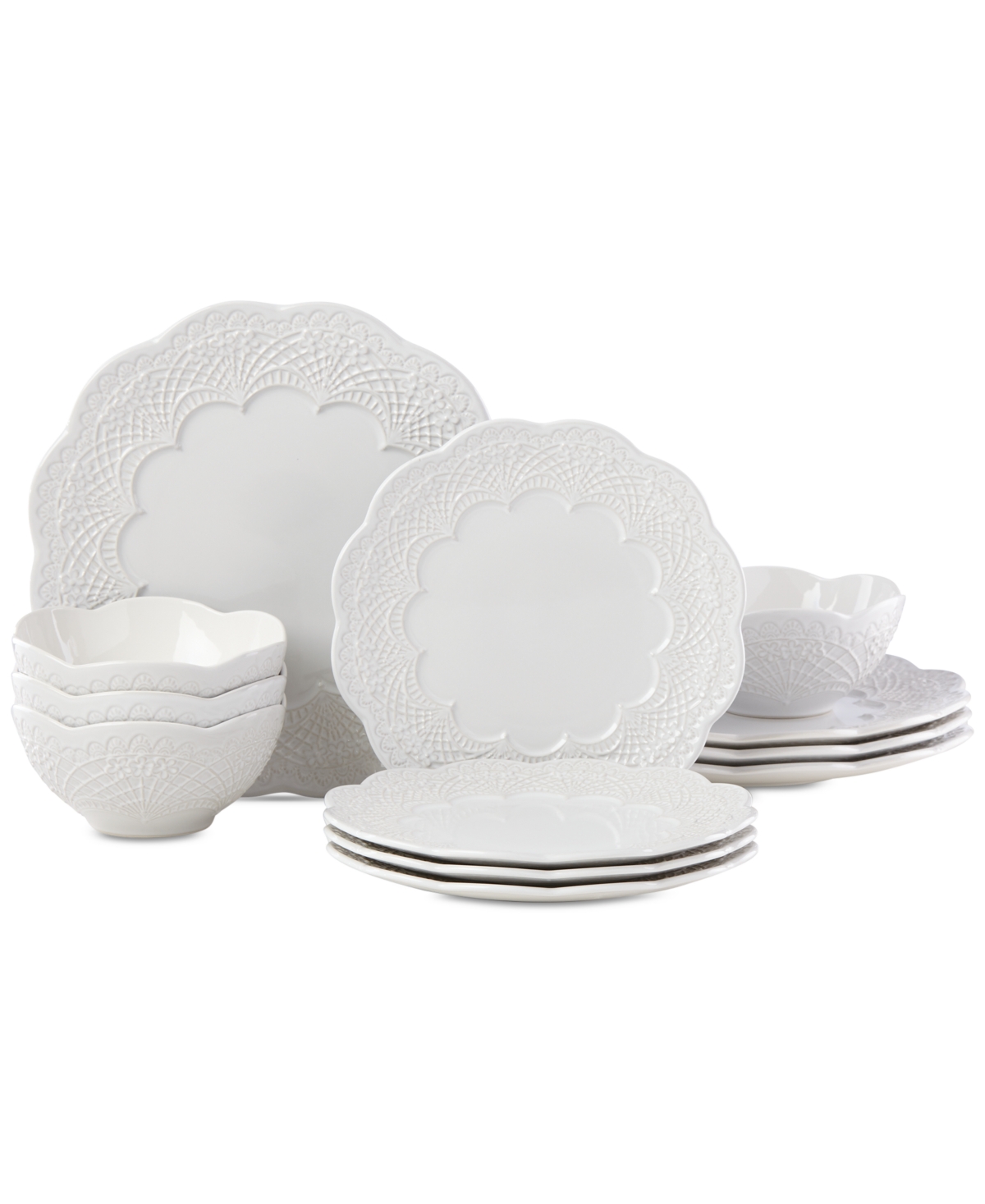 Lenox Chelse Muse Scallop 12-Pc. Dinnerware Set, Service for 4