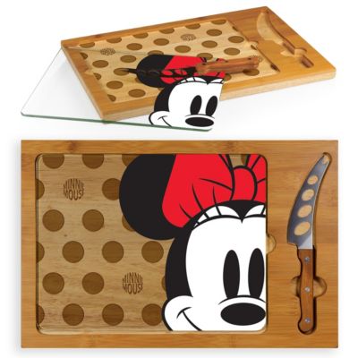 Minnie Mouse Glass Top Serving Tray and Knife Set