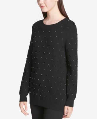 Calvin Klein - Studded Diamond-Stitch Sweater