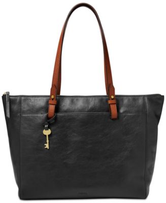 Fossil Rachel Leather Tote with Zipper - Macy's