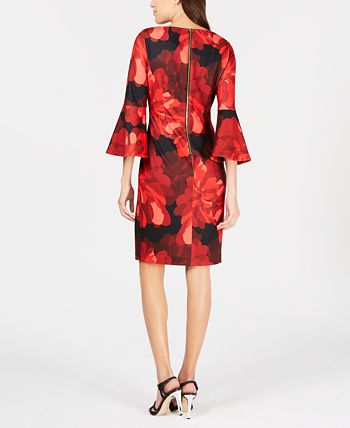 Calvin Klein Floral Bell-Sleeve Sheath Dress & Reviews - Dresses - Women -  Macy's