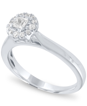 image of Diamond Round Halo Ring (1/3 ct. t.w.) in 14k White Gold
