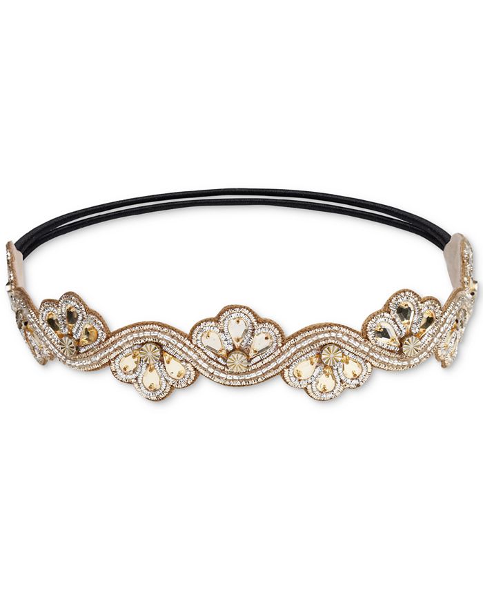 Deepa Gold-Tone Crystal & Bead Headband - Macy's