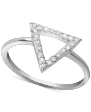 image of Diamond Triangle Ring (1/10 ct. t.w.) in Sterling Silver