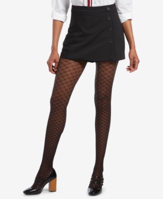 Hue - Control-Top Faux Fishnet Printed Tights
