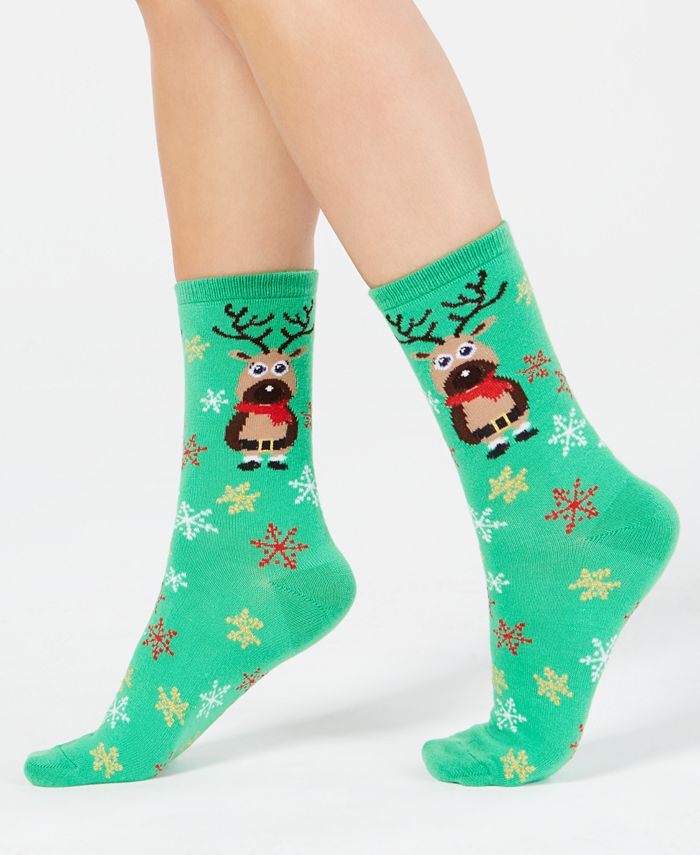 Charter Club Women's Reindeer Crew Socks, Created for Macy's Macy's