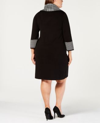Jessica Howard Plus Size Cowl-Neck Sweater Dress