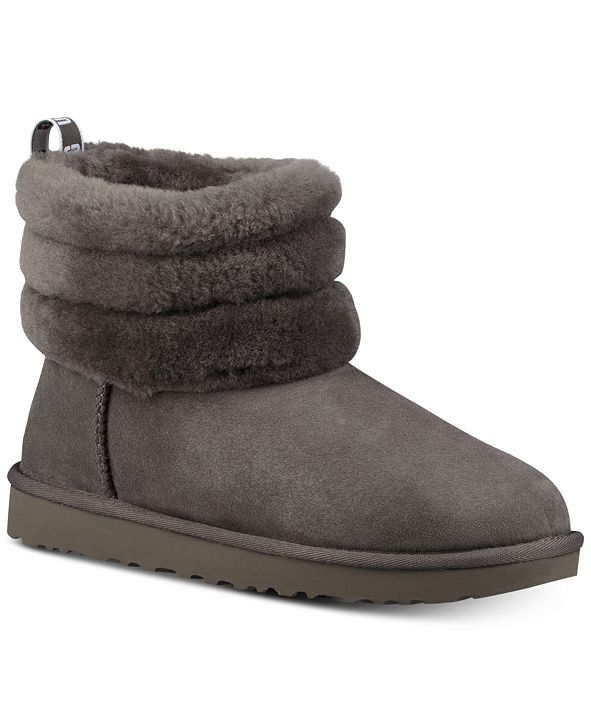 ugg mini fluff quilted boot blue